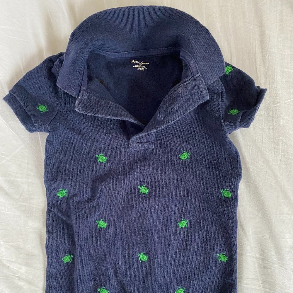 Ralph Lauren Soft Cotton Romper blue, 12M